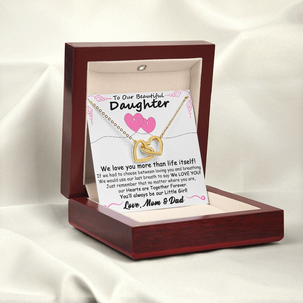 Gift for Daughter from Mom and Dad - Hearts Together Forever