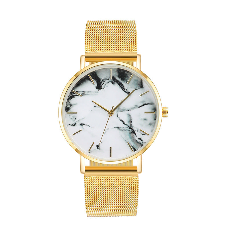 Fashion Rose Gold Mesh Band Creative Marble Female Wrist Watch Luxury Women Quartz Watches - FREE SHIPPING